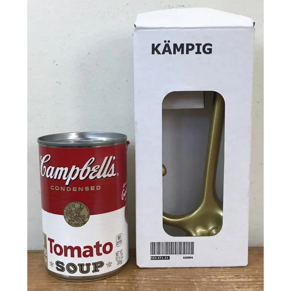 New IKEA Kampig Brass Finish Wall Mount Robe Towel Coat Hook